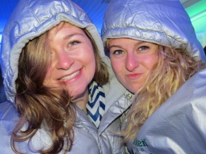 COLD CUTIES - Rockin the silver coats they give us upon arrival to the bar